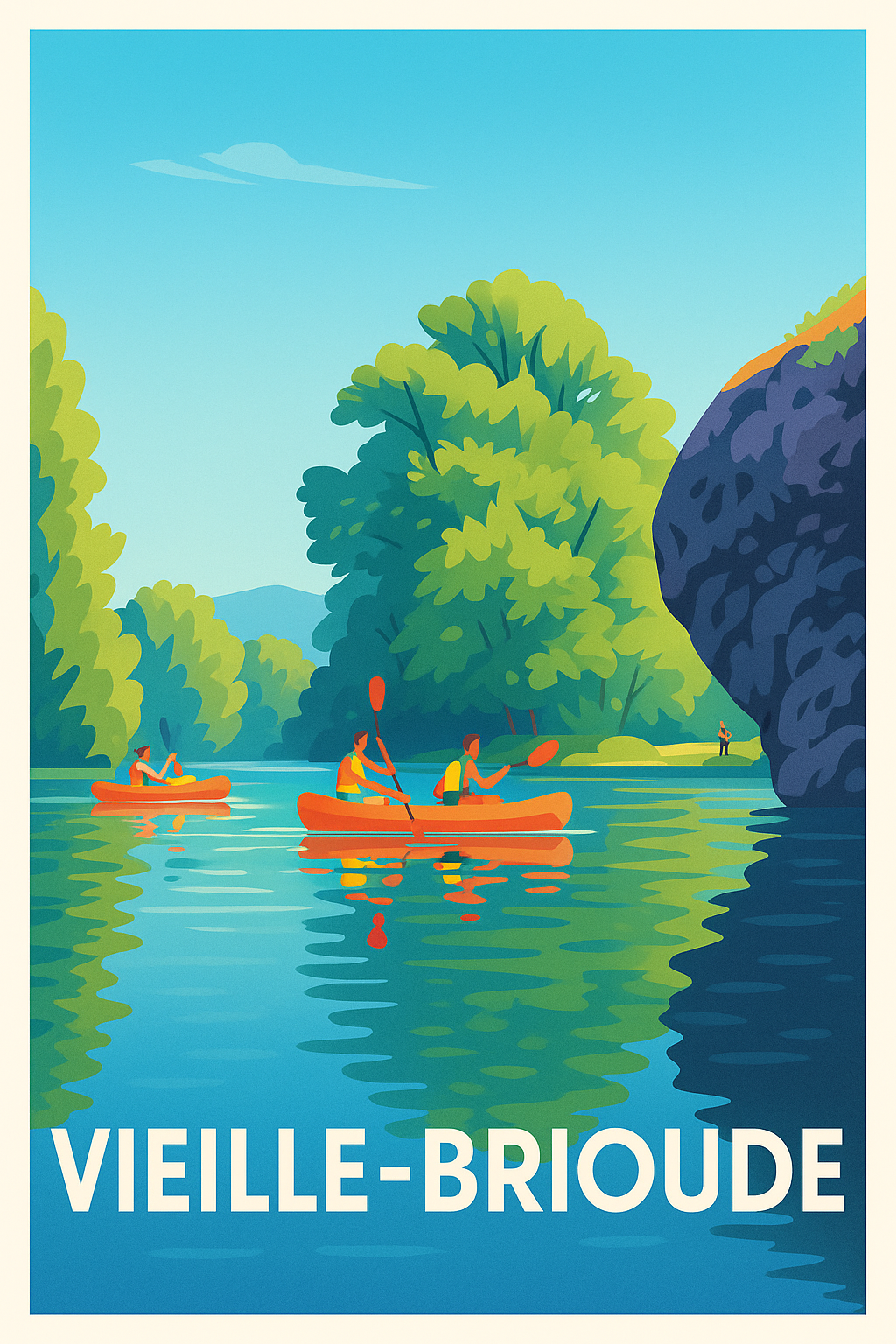 Affiche Vieille-Brioude — Escapade nature au fil de l'eau · poster d'art de Vieille-Brioude
