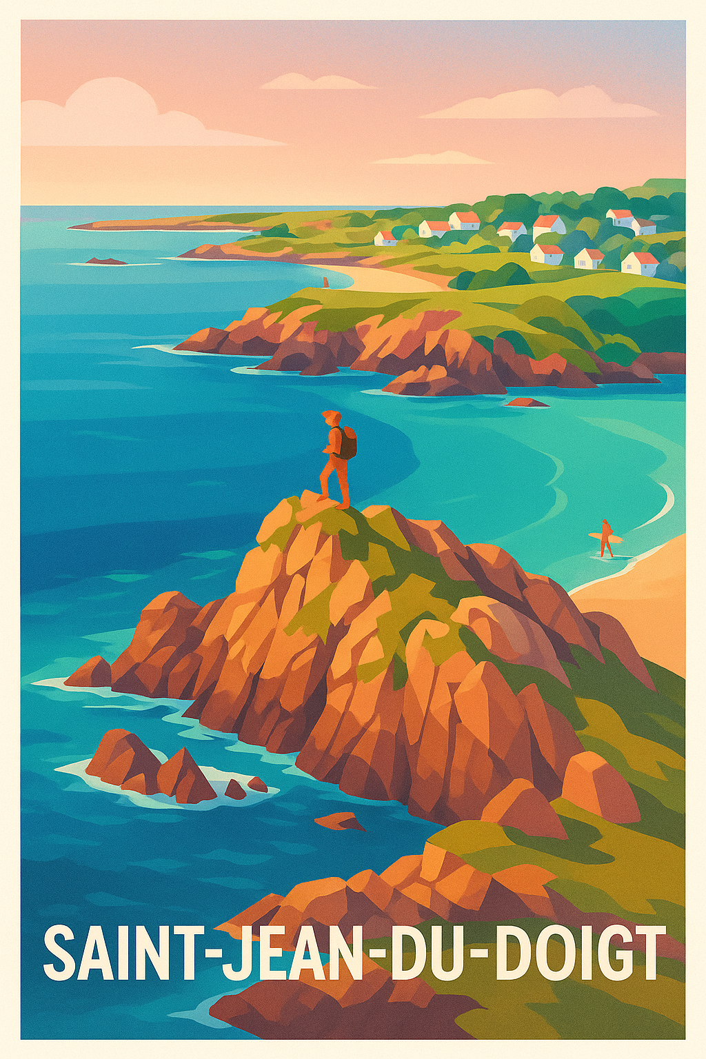 Affiche de Saint-Jean-du-Doigt - Escapade nature sur la côte bretonne