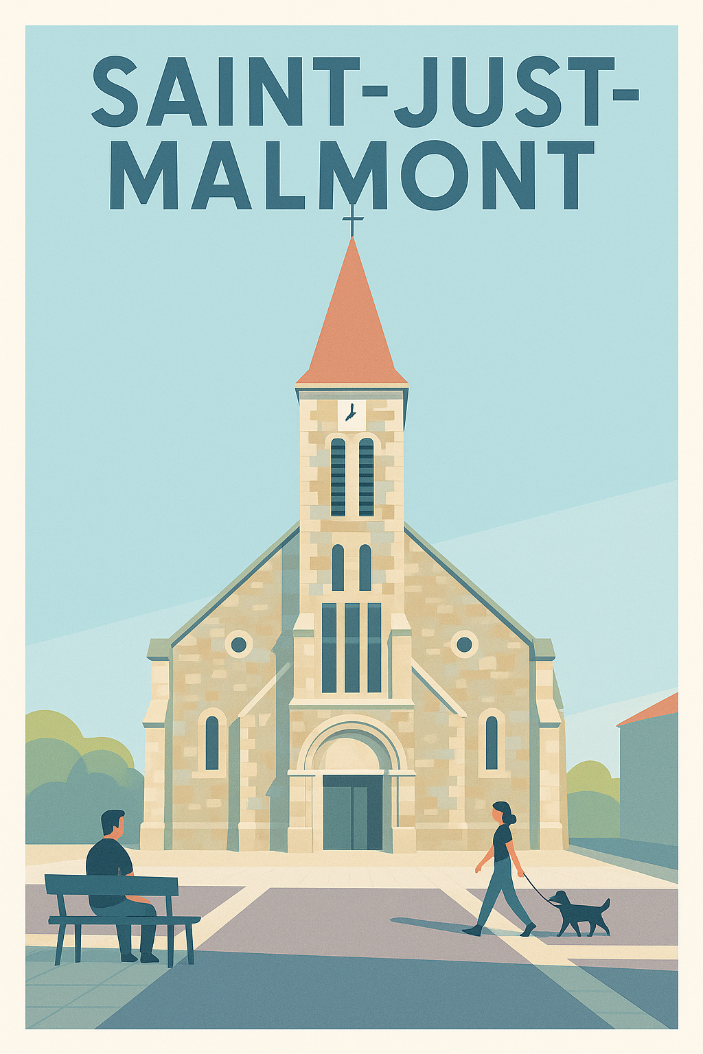 Affiche de Saint-Just-Malmont - L'élégance architecturale au cœur de la ville