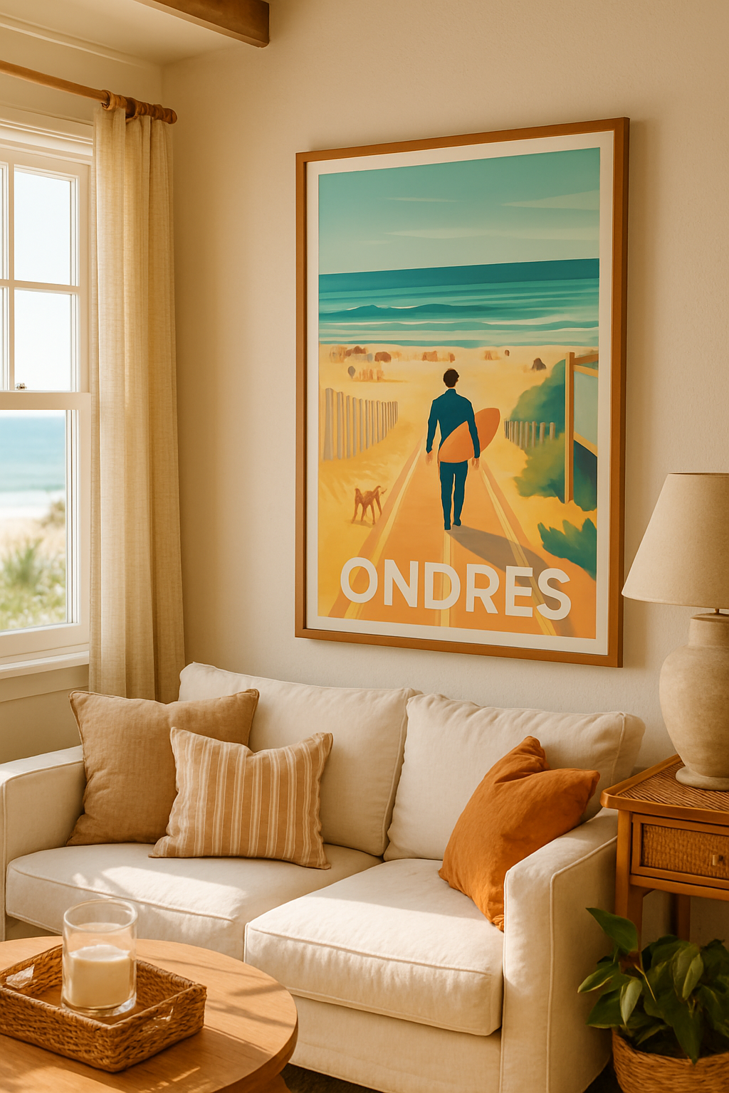 Mise en situation Affiche de Ondres - Plongez dans l'ambiance surf et détente