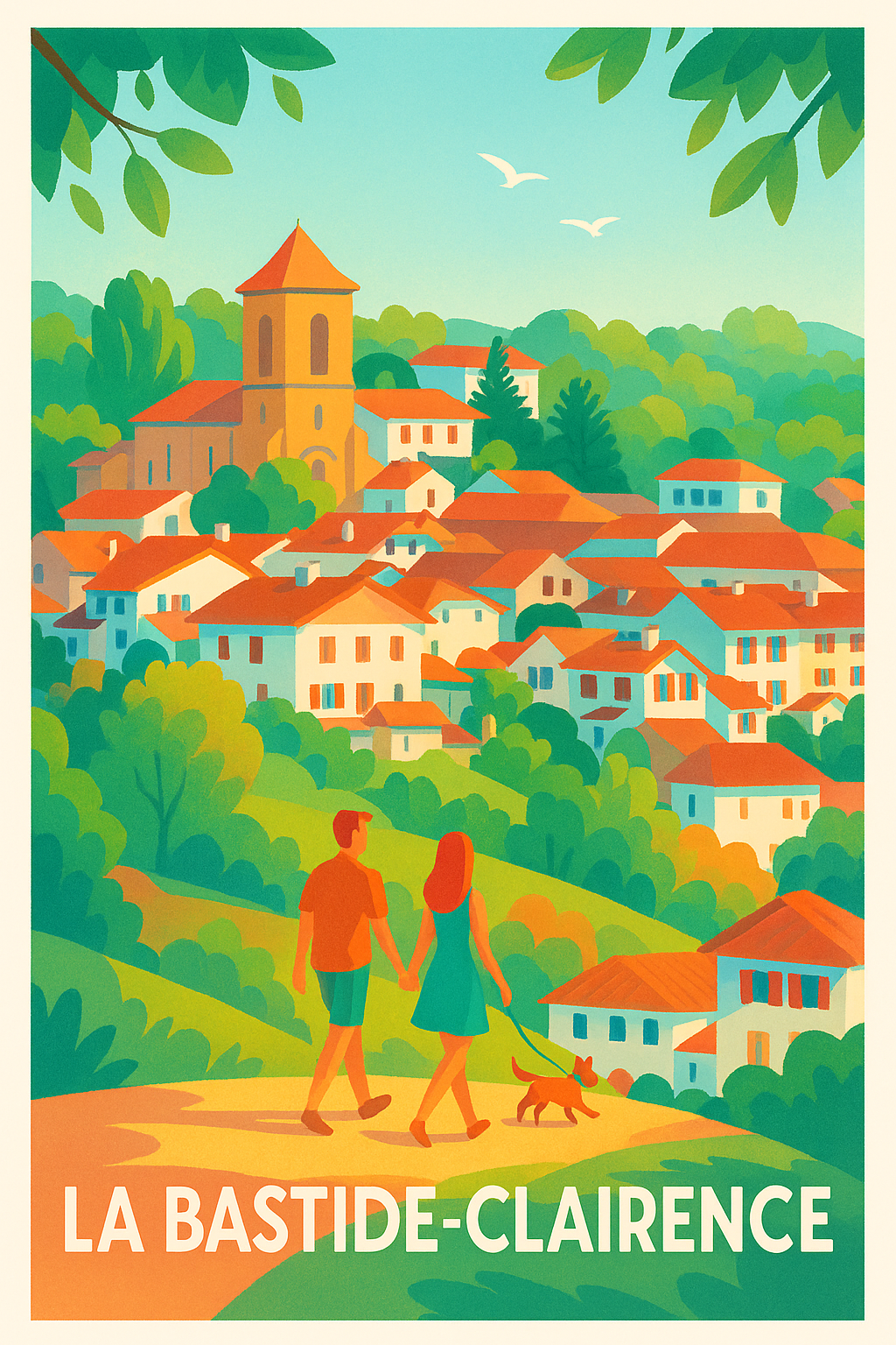 Affiche La Bastide-Clairence — Un havre de paix basque au charme intemporel · poster d'art de La Bastide-Clairence