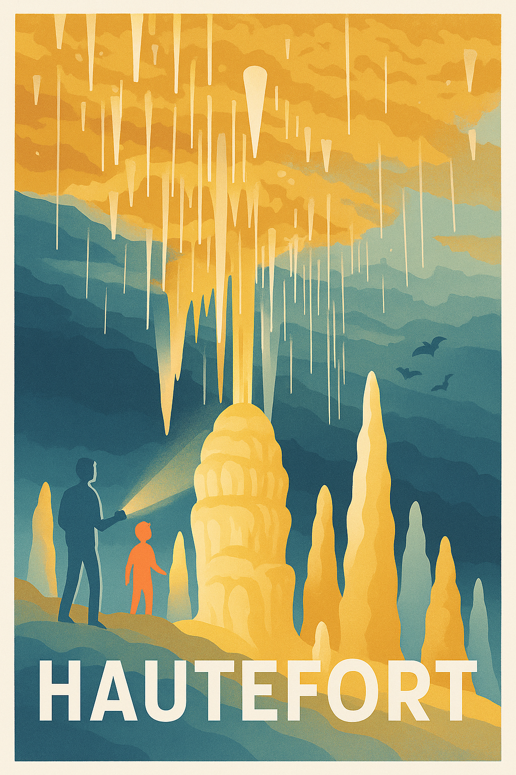 Affiche Hautefort — Merveilles souterraines à explorer · poster d'art de Hautefort