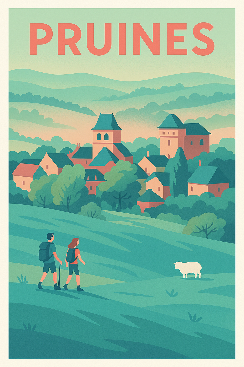 Affiche Pruines — Douceur et sérénité au cœur de la nature · poster d'art de Pruines