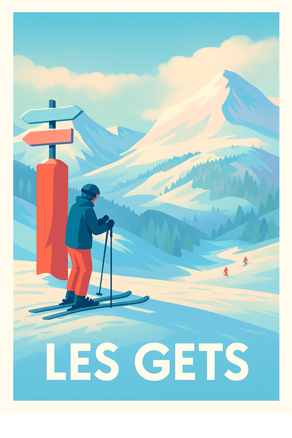 Affiche Les Gets — Évasion hivernale au sommet · poster d'art de Les Gets