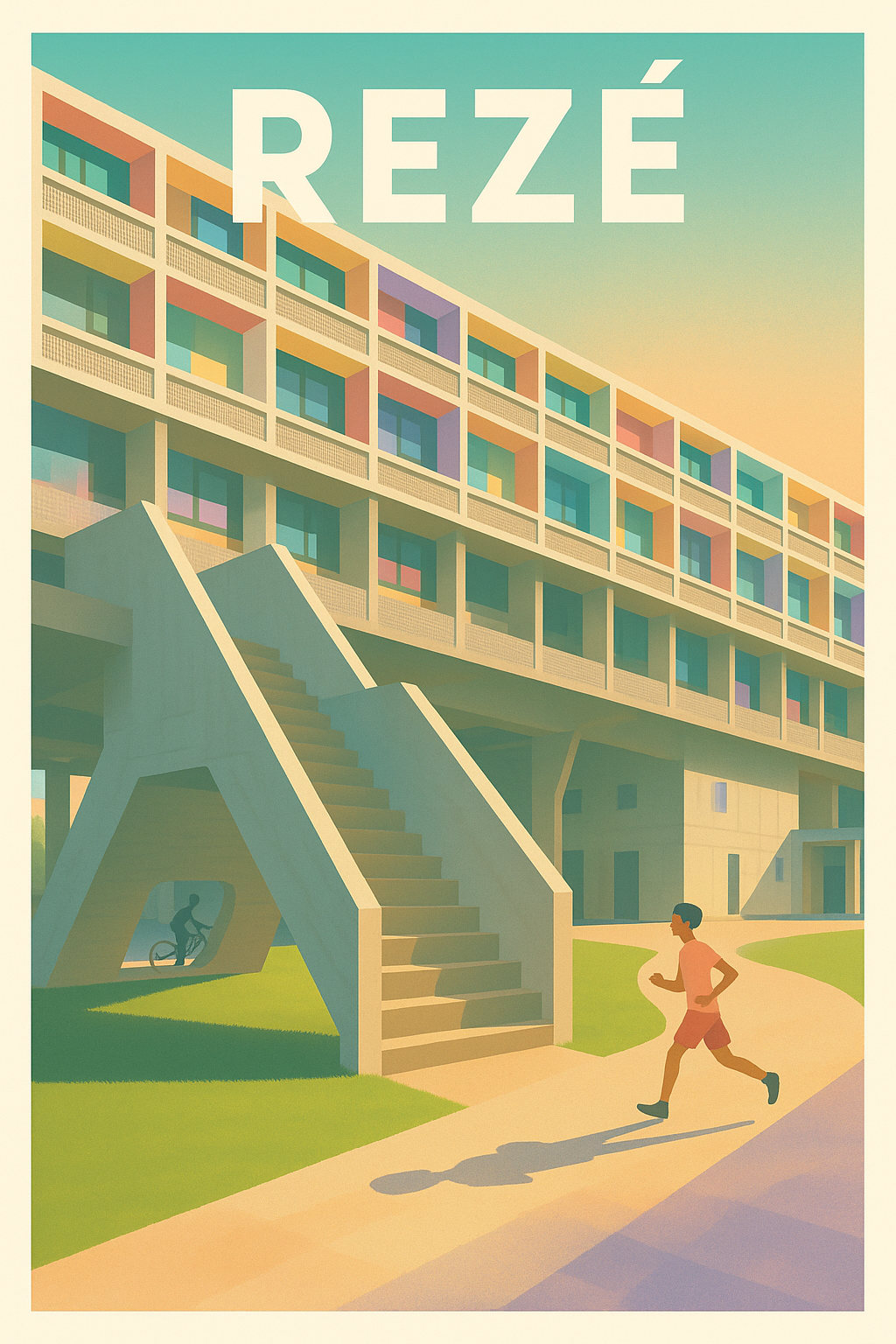 Affiche Rezé — Architecture et vie urbaine en harmonie · poster d'art de Rezé