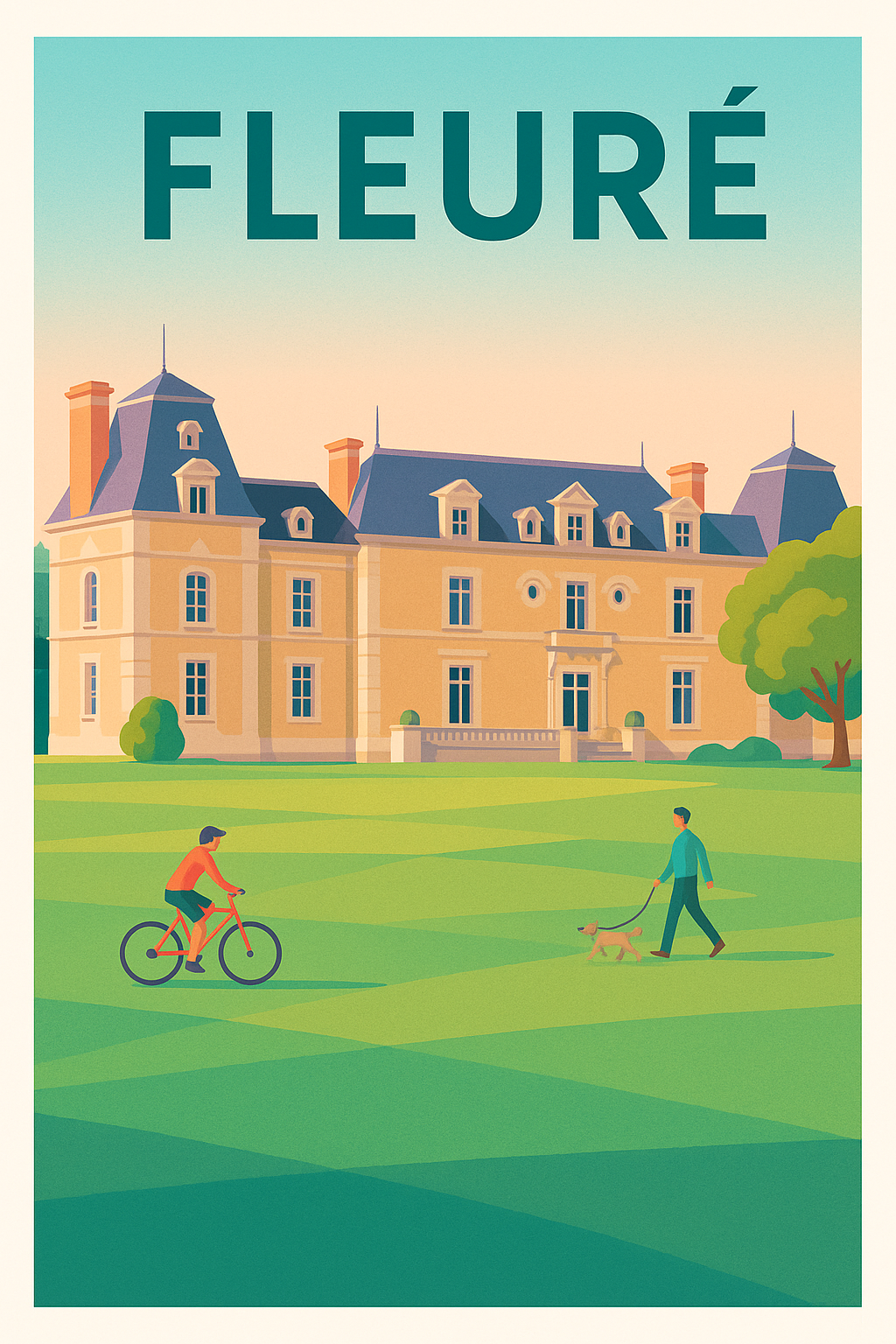 Affiche de Fleuré - L'élégance tranquille d'un château au cœur du parc