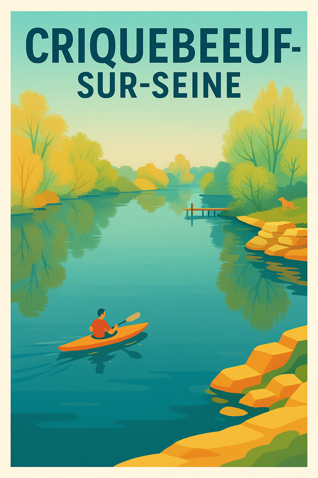 Affiche de Criquebeuf-sur-Seine - Évasion et sérénité au fil de l'eau