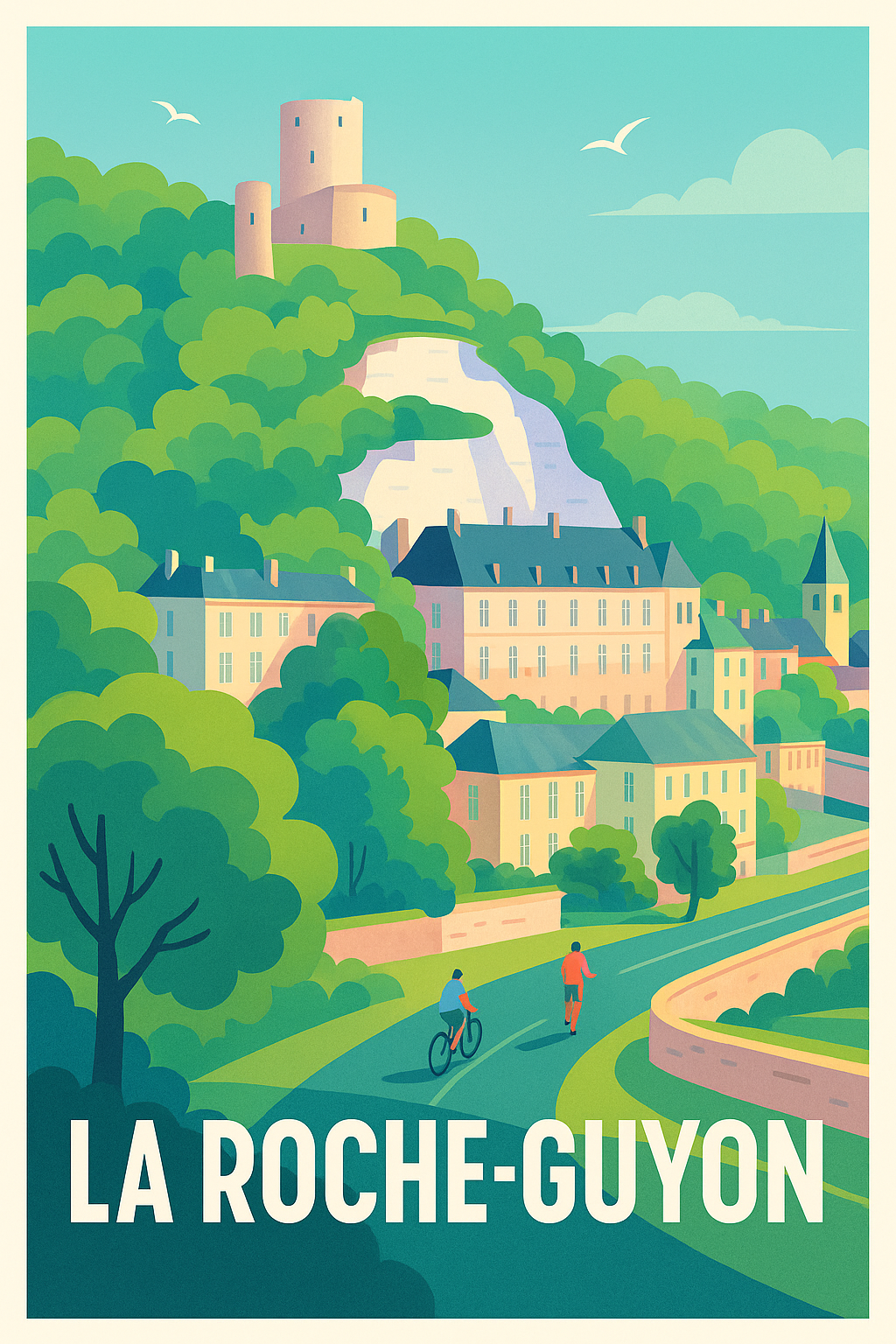 Affiche La Roche-Guyon — Charme bucolique au fil de la Seine · poster d'art de La Roche-Guyon