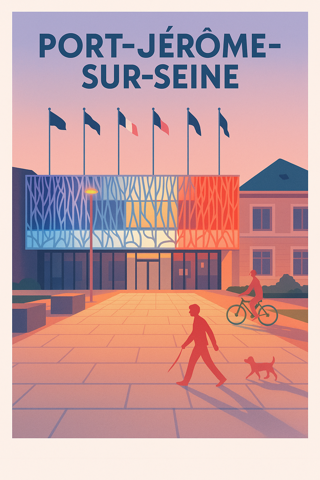 Affiche de Port-Jérôme-sur-Seine - Ambiance paisible et moderne au crépuscule