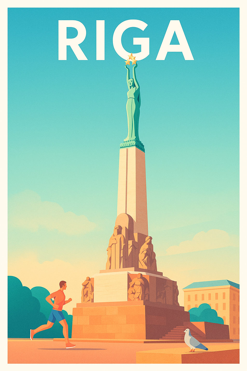 Affiche de Riga - Monument emblématique et ambiance urbaine