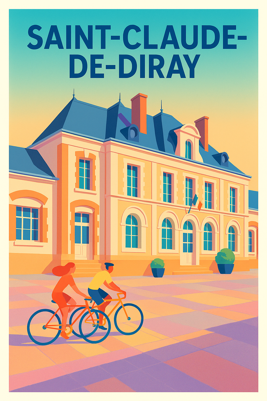 Affiche de Saint-Claude-de-Diray - Charme et douceur à vélo