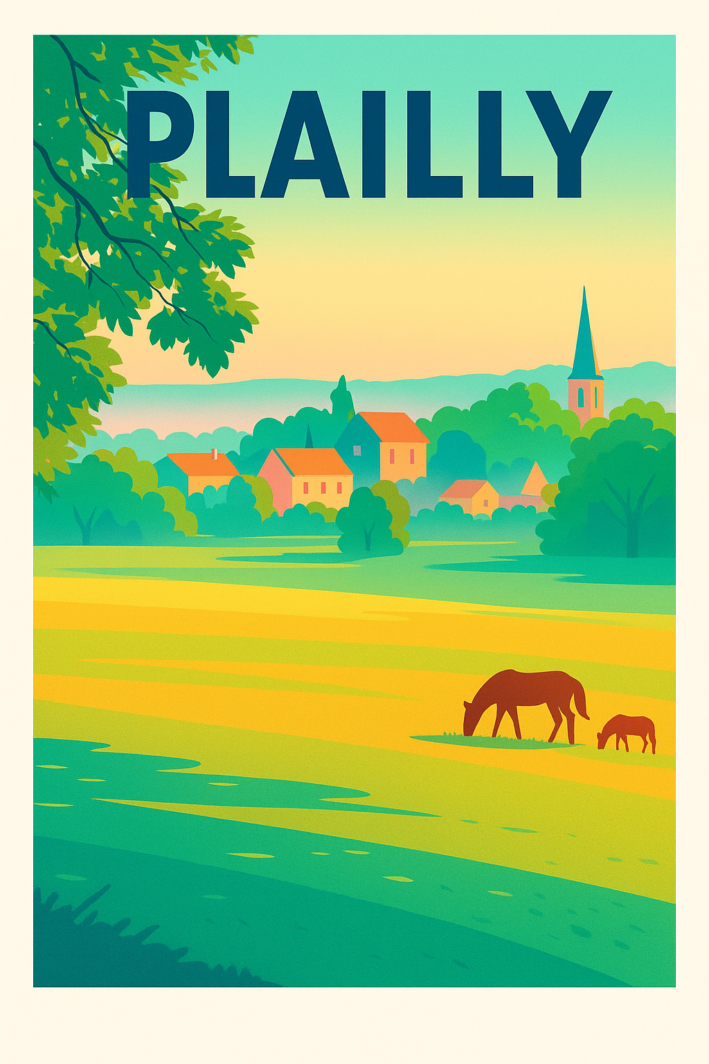 Affiche de Plailly - Harmonie champêtre et douceur de vivre
