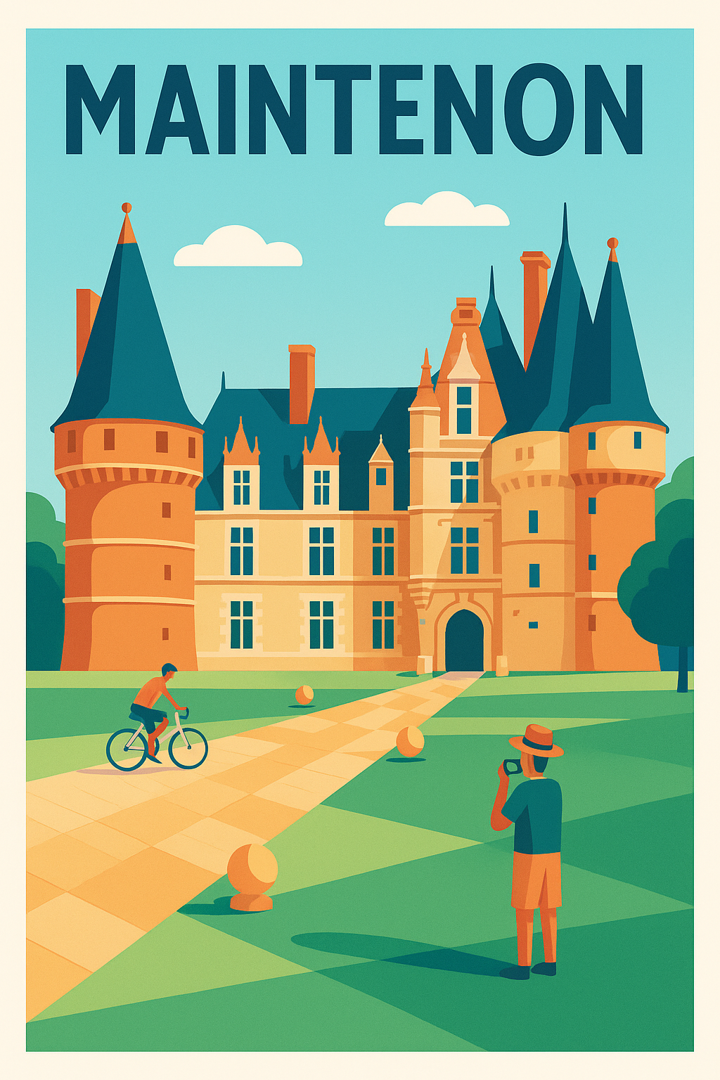Affiche de Maintenon - Château et balades bucoliques