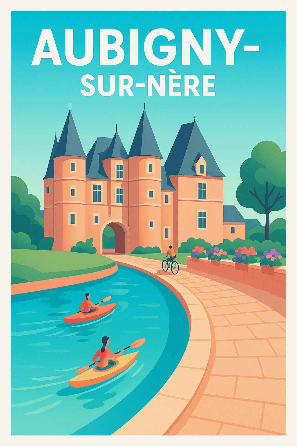 Affiche de Aubigny-sur-Nère - Charme et douceur de vivre en bord de rivière