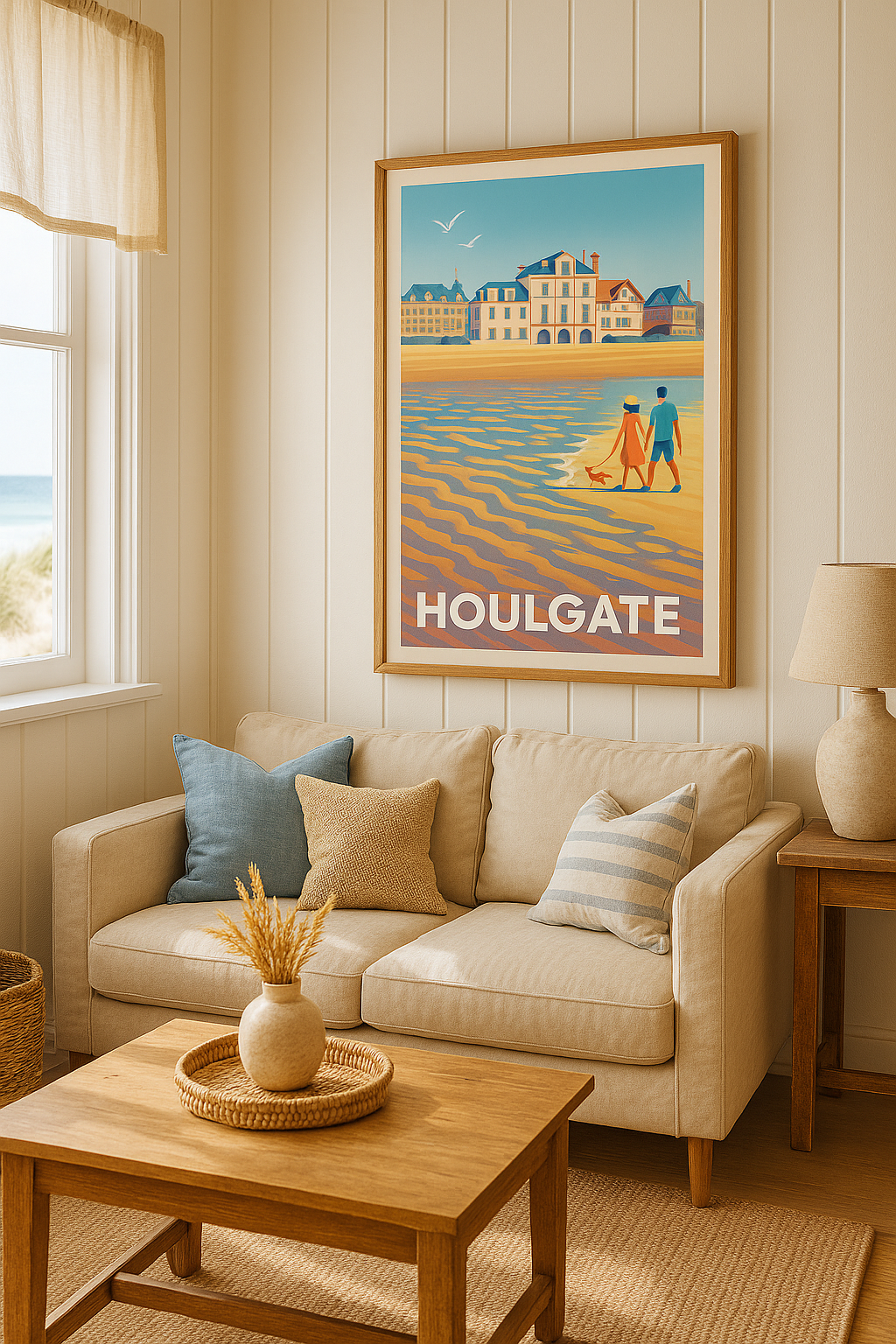 Mise en situation Affiche de Houlgate - Promenade au bord de la mer