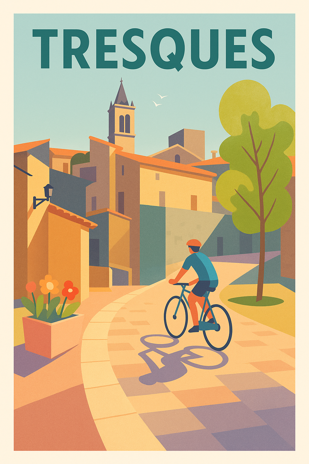 Affiche de Tresques - Une balade à vélo sous le soleil du sud