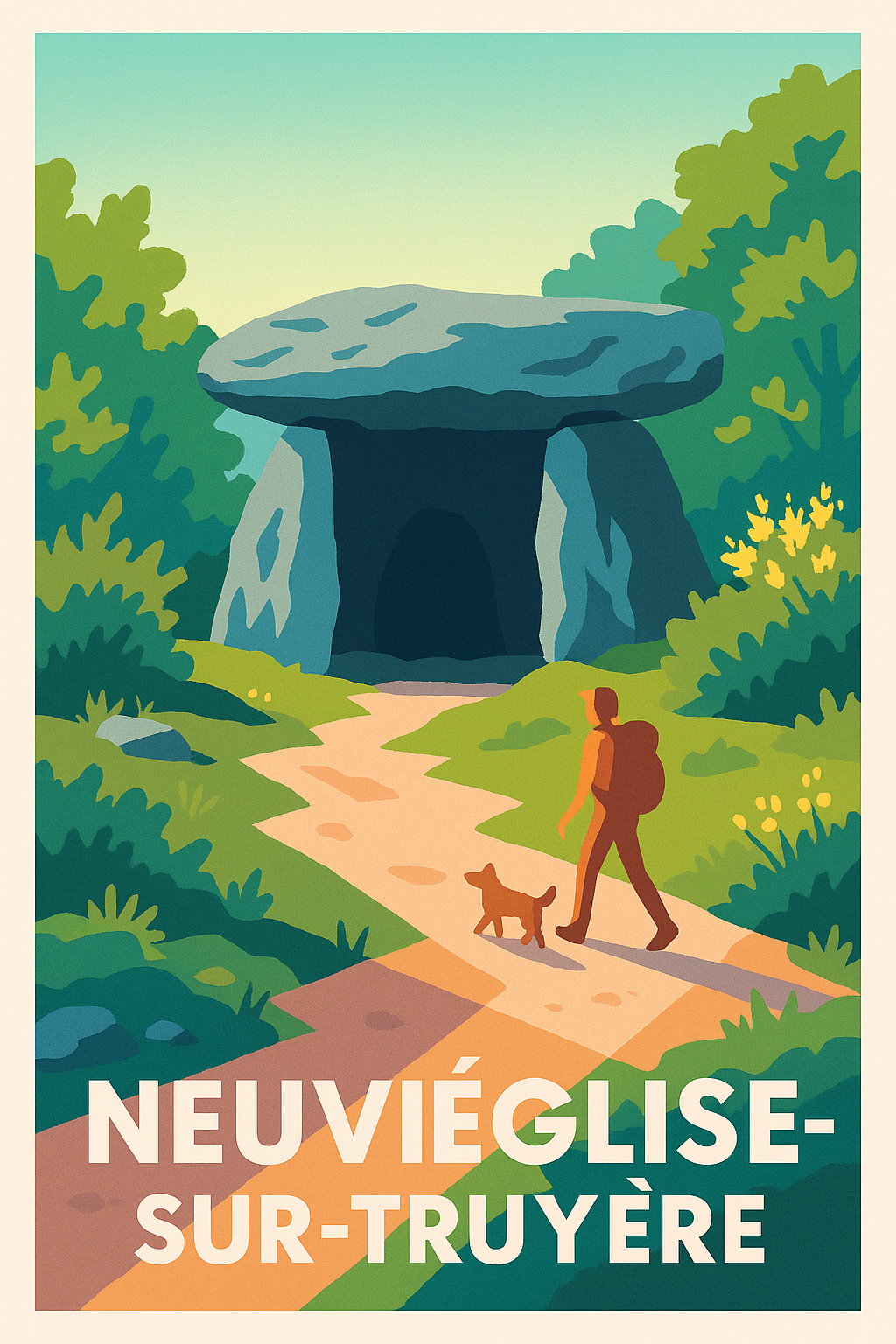 Affiche Neuviéglise-sur-Truyère — Promenade au cœur des légendes · poster d'art de Neuviéglise-sur-Truyère