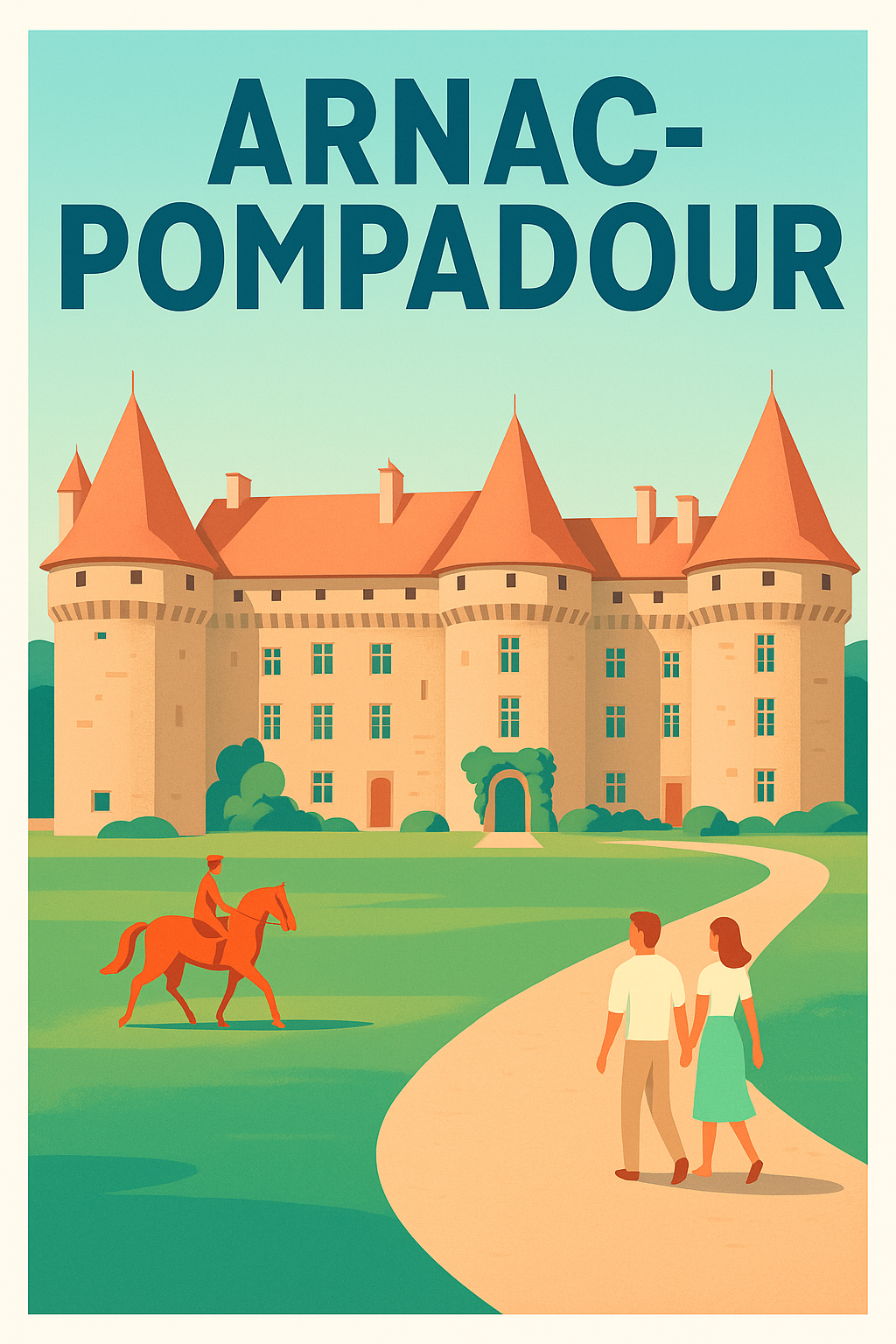 Affiche de Arnac-Pompadour - L'élégance du château et de la nature