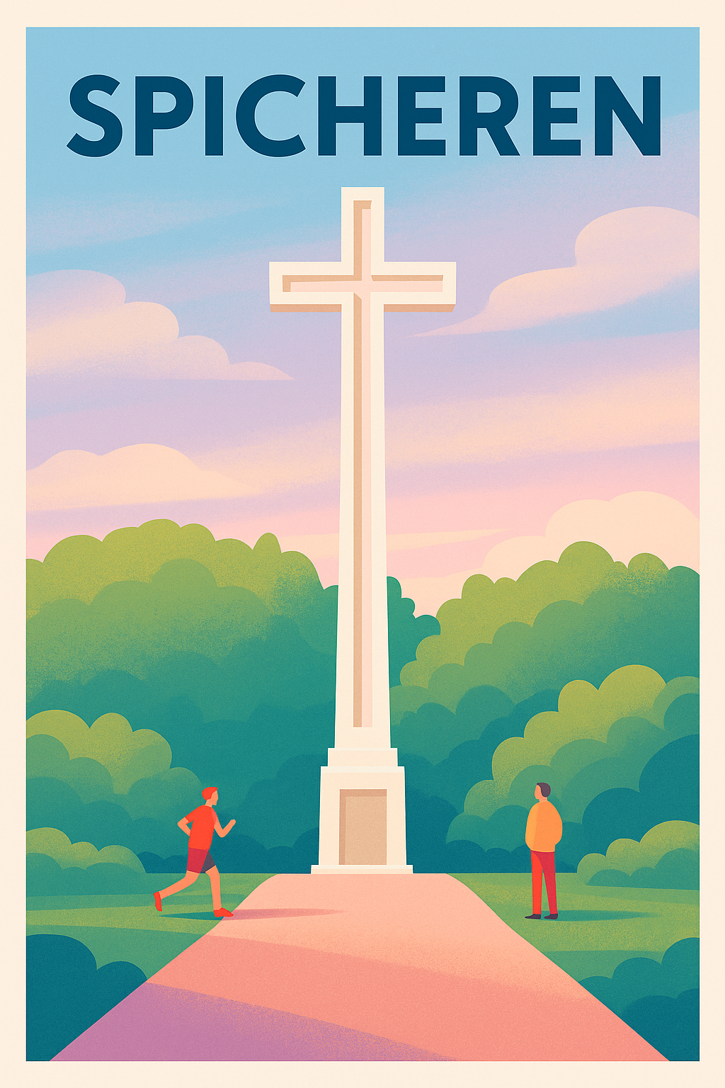 Affiche de Spicheren - Sérénité au pied de la Croix monumentale