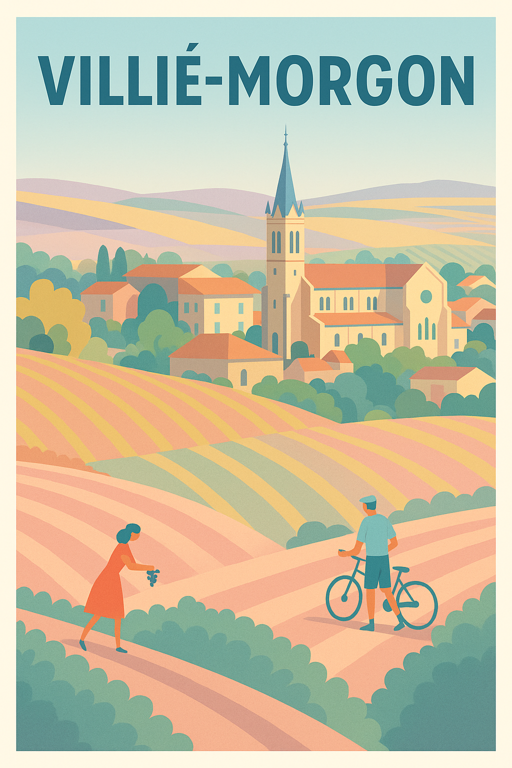 Affiche de Villié-Morgon - L'élégance bucolique des vignobles du Beaujolais