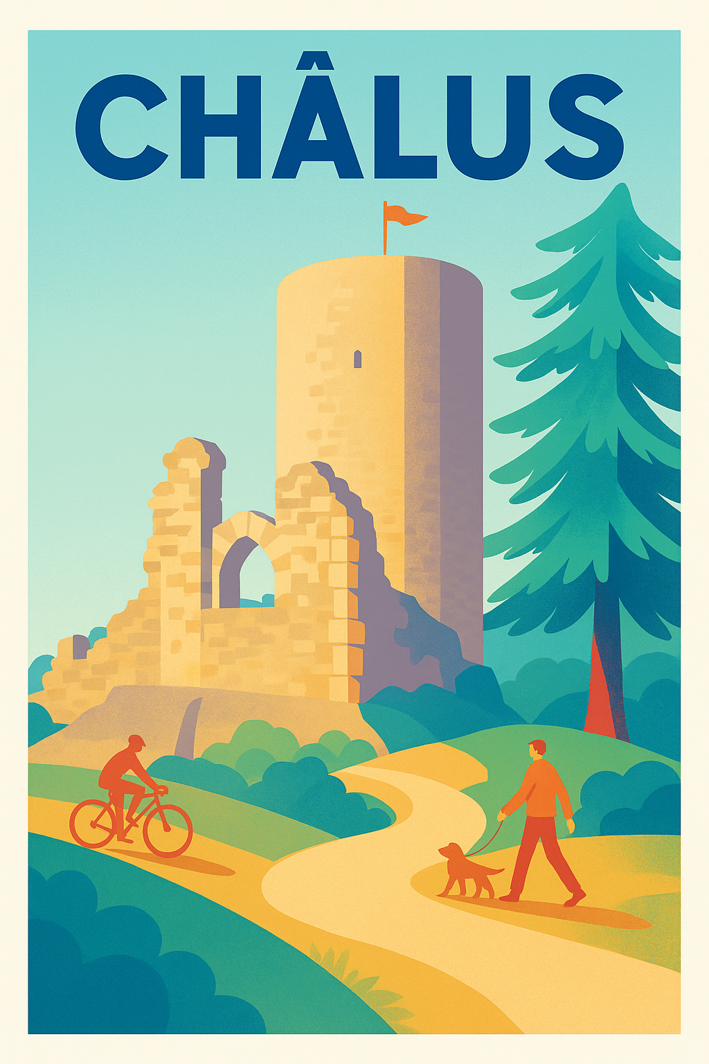Affiche de Châlus - Charme historique et nature apaisante