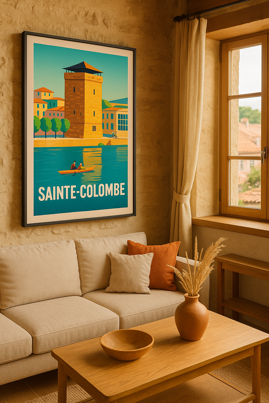 Mise en situation Affiche Sainte-Colombe - Charme et Sérénité au fil de l'eau