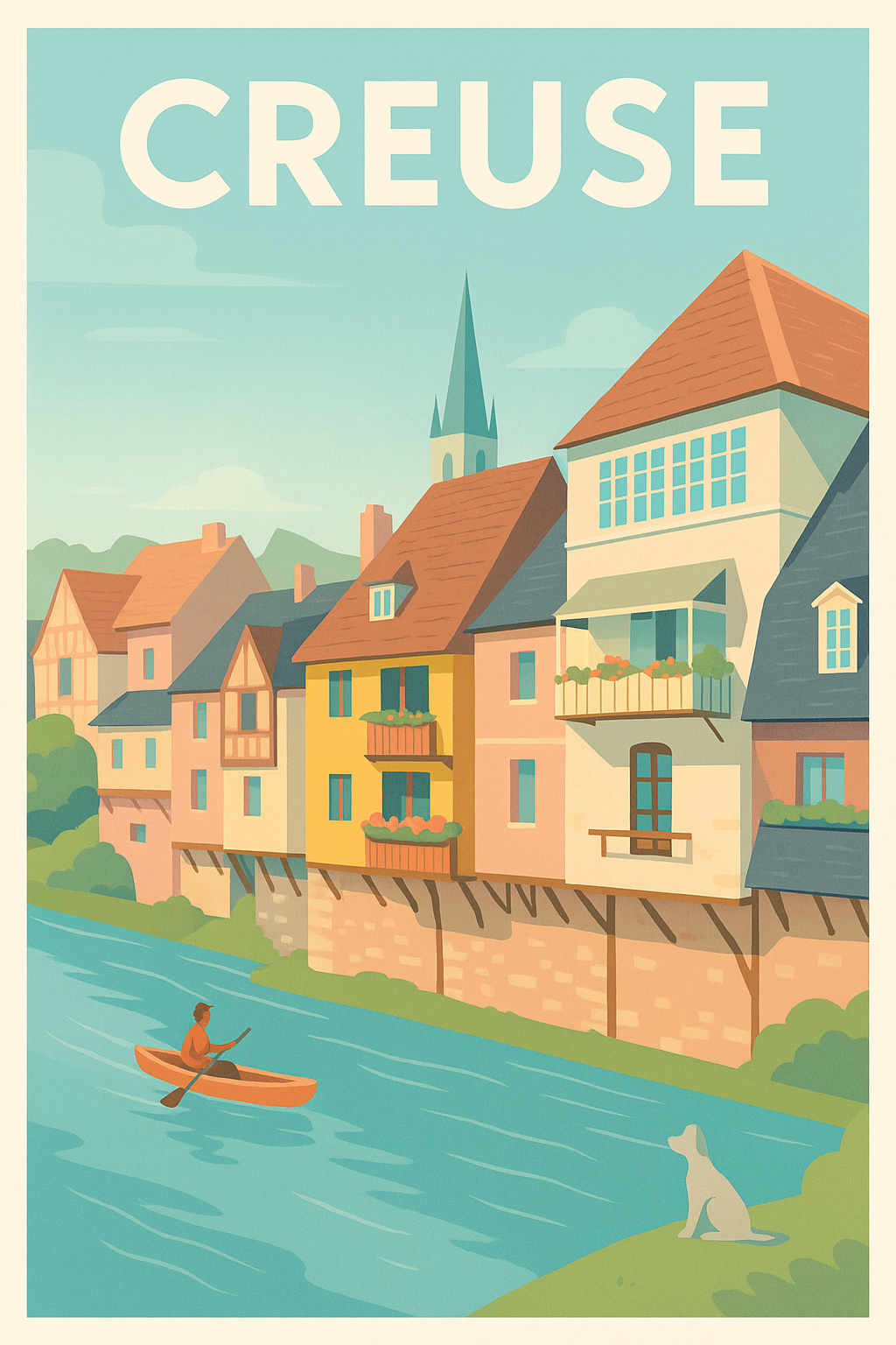 Affiche Creuse — Sérénité au fil de l'eau · poster d'art de Creuse