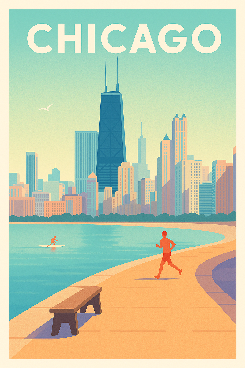 Affiche de Chicago - Évasion urbaine au bord de l'eau