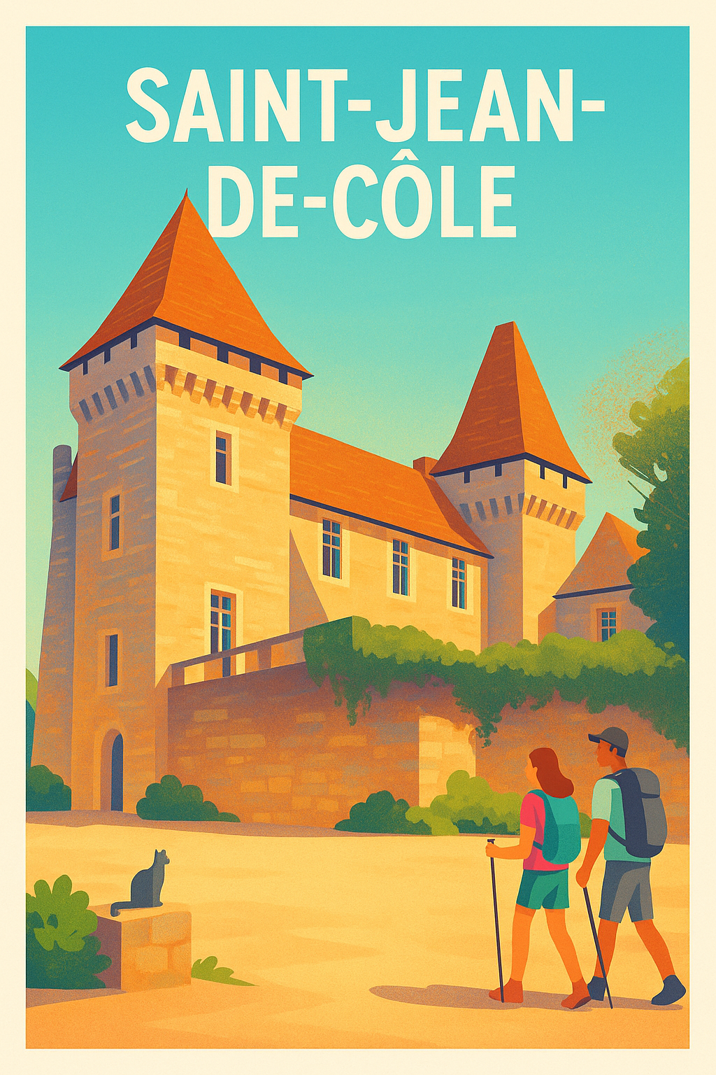 Affiche Saint-Jean-de-Côle — charme et découverte en Périgord · poster d'art de Saint-Jean-de-Côle