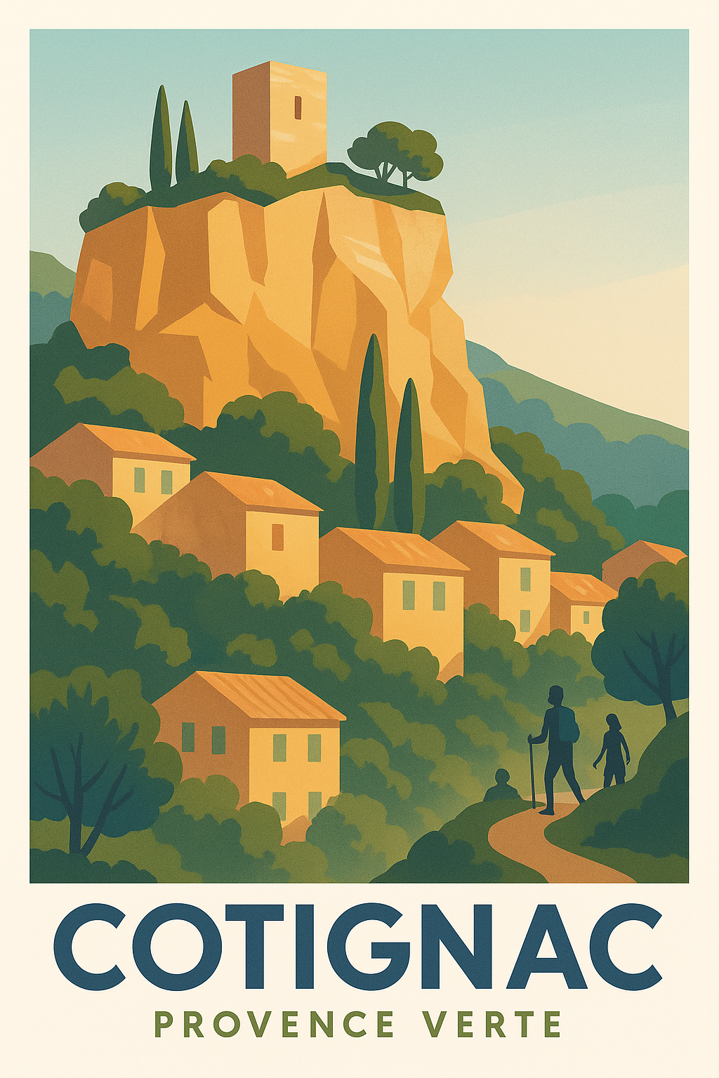 Affiche Cotignac — Évasion au cœur de la Provence verte · poster d'art de Cotignac