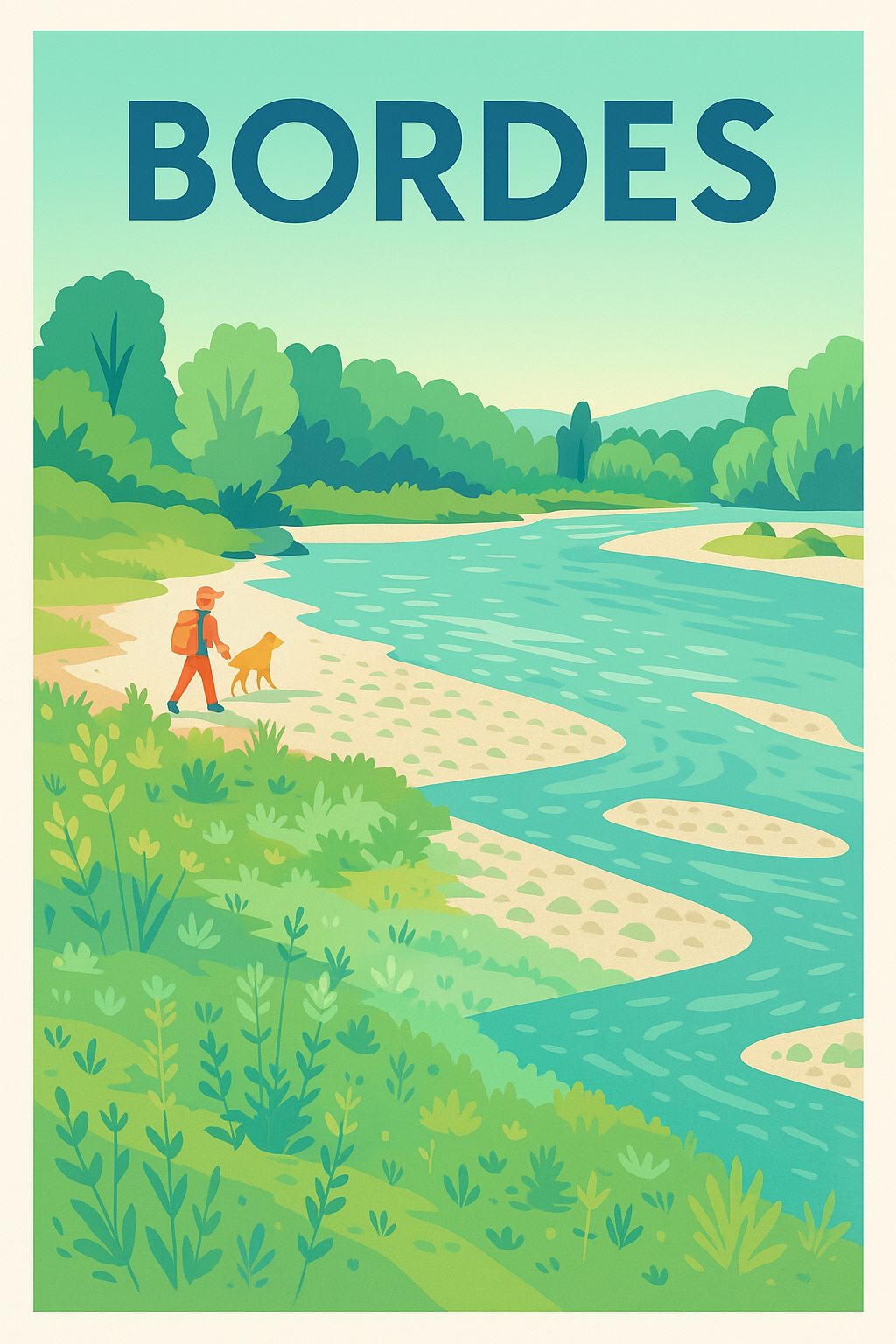 Affiche de Bordes - Sérénité au bord de l'eau