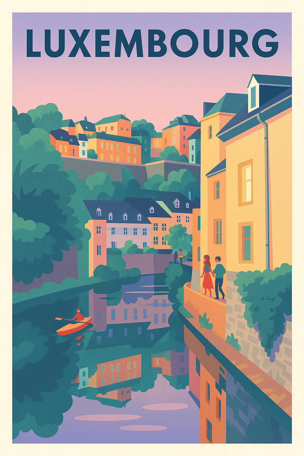 Affiche de Luxembourg - Douceur et Reflets au Crépuscule