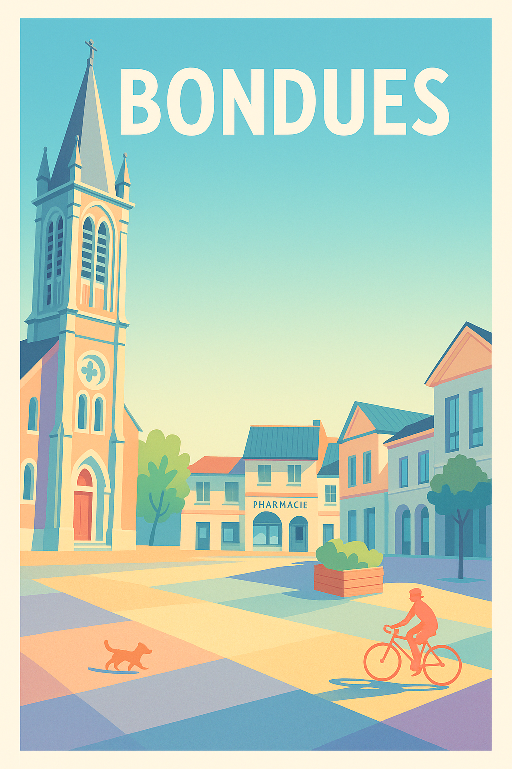 Affiche de Bondues - Charme d'une place paisible