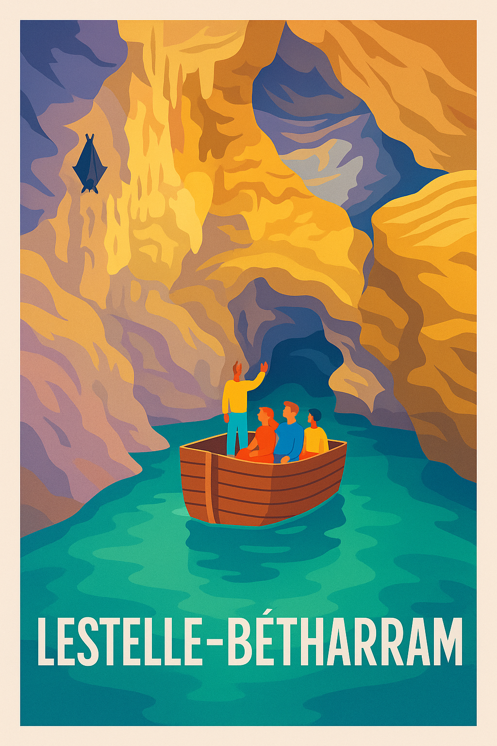 Affiche Lestelle-Bétharram — L'aventure souterraine au cœur des grottes · poster d'art de Lestelle-Bétharram