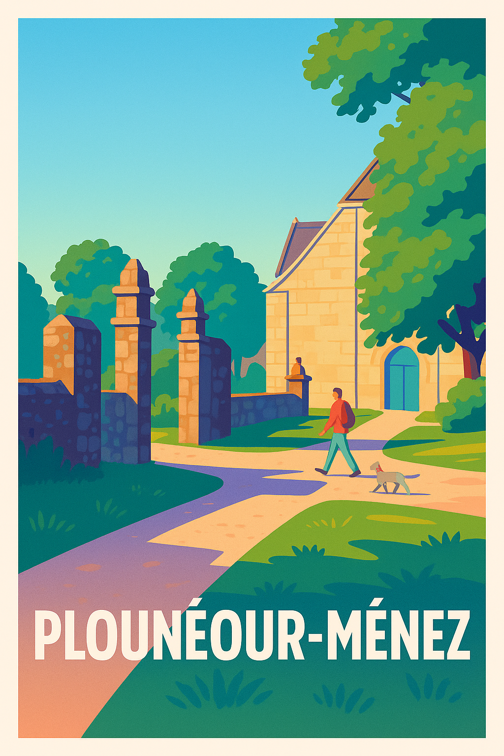 Affiche Plounéour-Ménez — Charme et sérénité bretons · poster d'art de Plounéour-Ménez