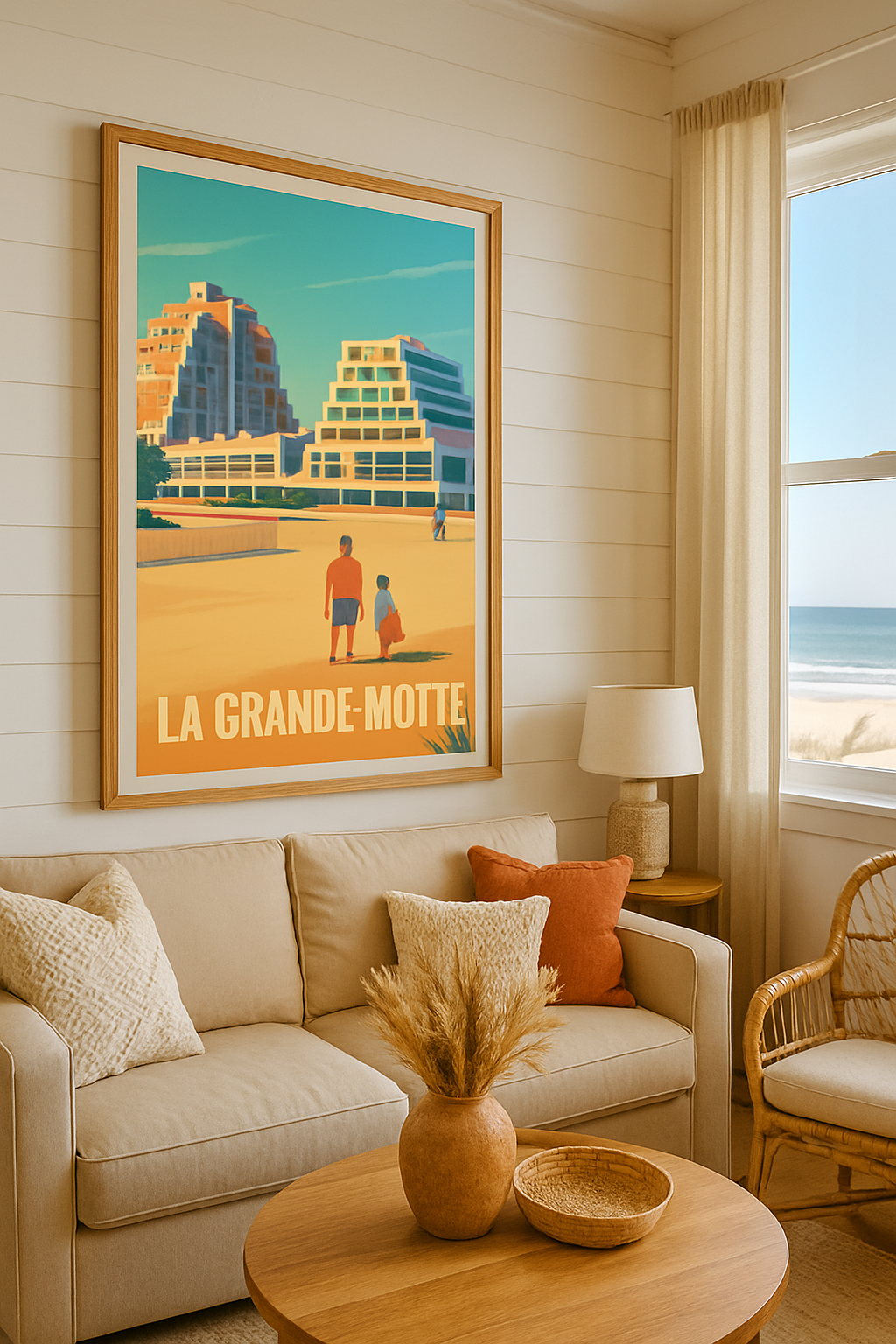 Mise en situation Affiche de La Grande-Motte - L'élégance architecturale au bord de la mer