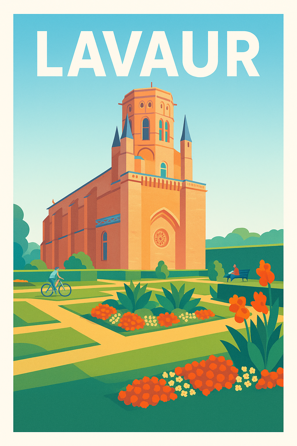 Affiche de Lavaur - Élégance historique au cœur des jardins