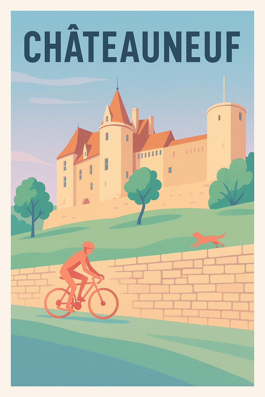 Affiche Châteauneuf — L'élégance d'un château en mouvement · poster d'art de Châteauneuf