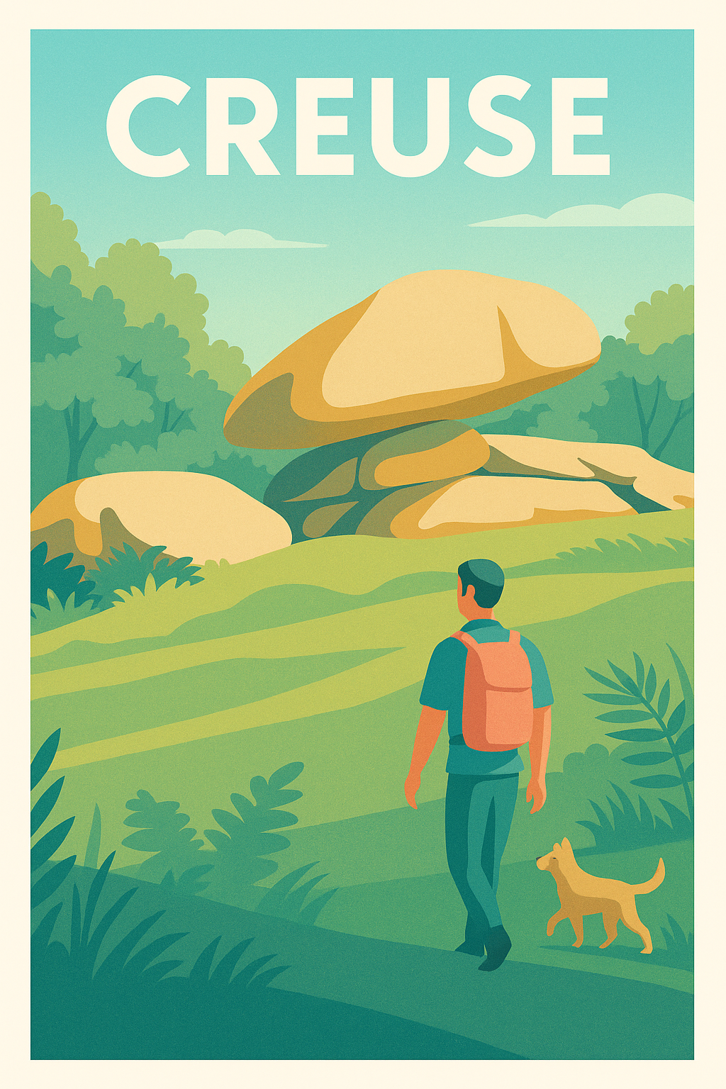 Affiche Creuse — Escapade nature et patrimoine · poster d'art de Creuse