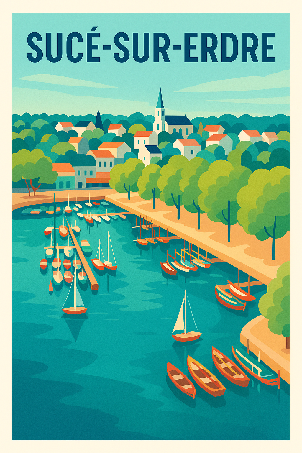 Affiche de Sucé-sur-Erdre - Charme et sérénité au bord de l'eau