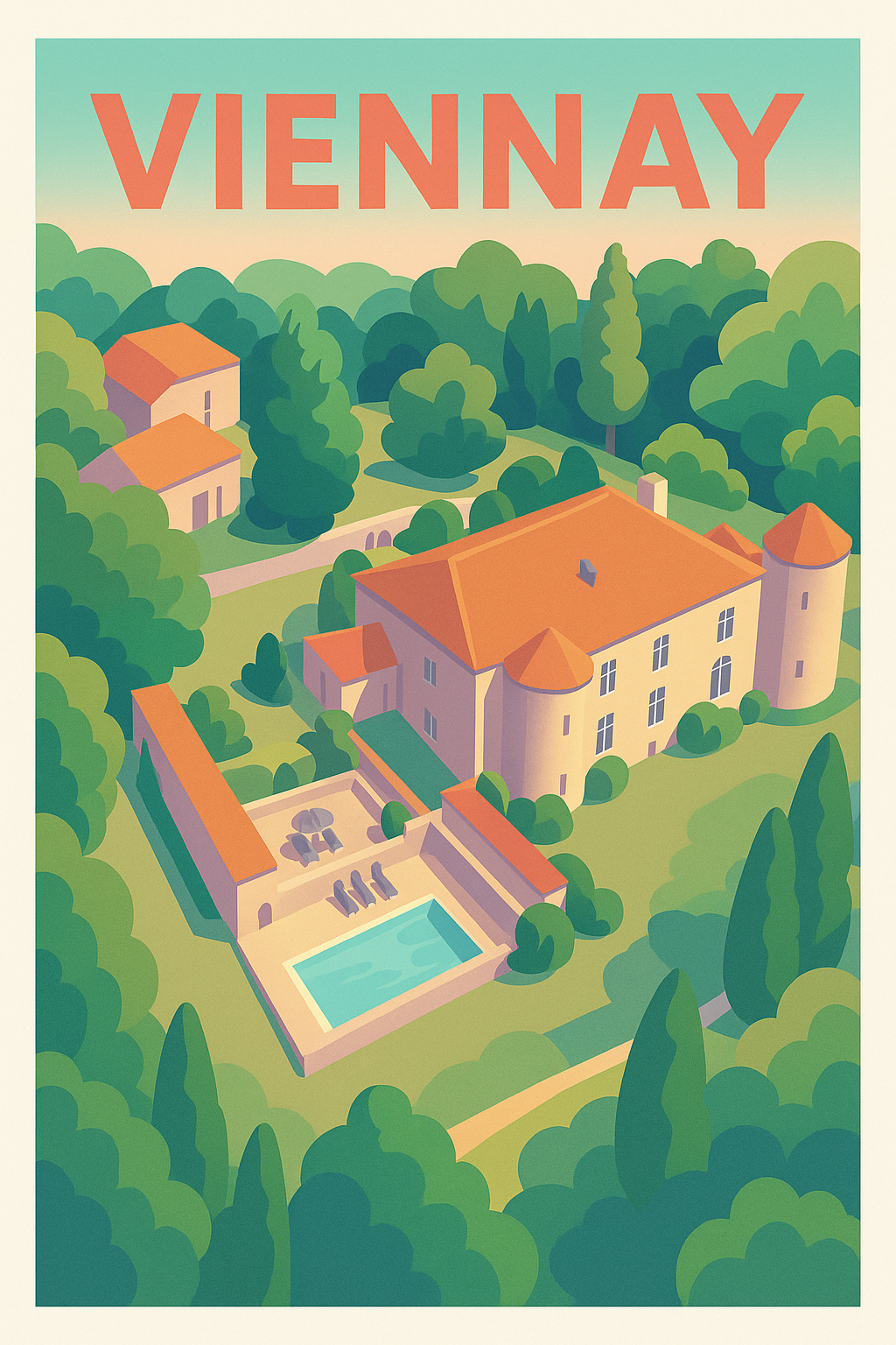 Affiche de Viennay - L'élégance paisible d'un château au cœur de la nature