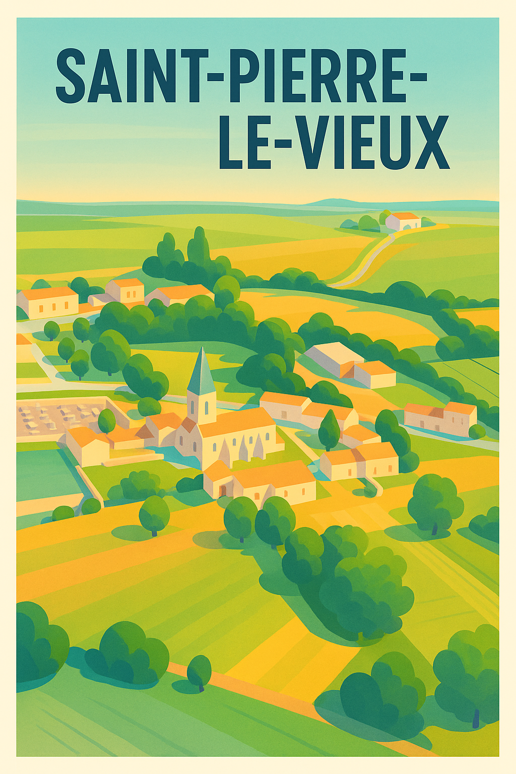 Affiche de Saint-Pierre-le-Vieux - Vue champêtre et paisible