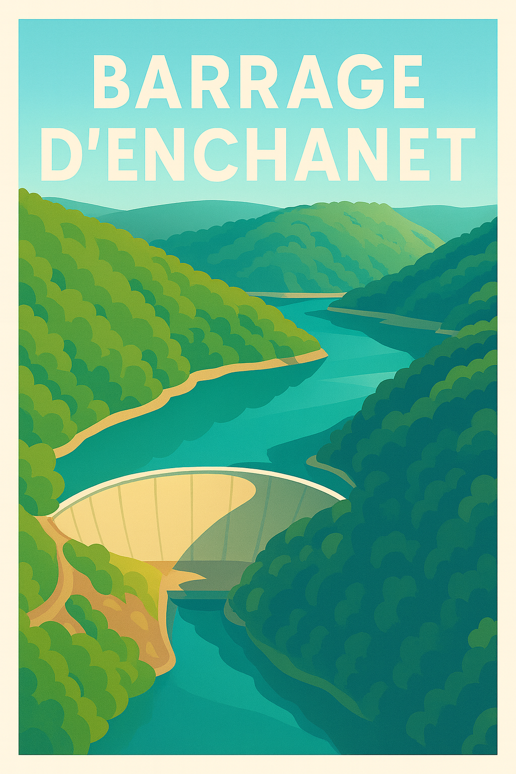 Affiche Enchanet — Harmonie naturelle au Barrage d'Enchanet · poster d'art de Enchanet