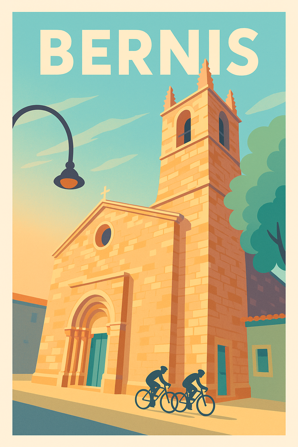 Affiche de Bernis - Charme et sérénité à vélo