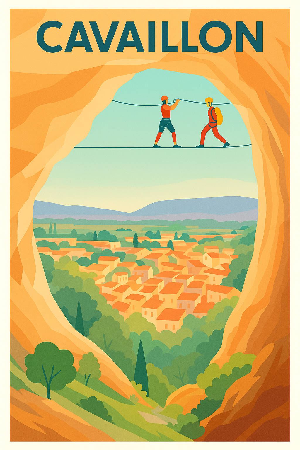 Affiche Cavaillon — Aventure en hauteur et paysages pittoresques · poster d'art de Cavaillon
