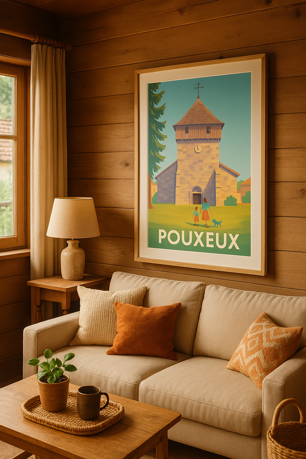 Mise en situation Affiche Pouxeux - L'authenticité au cœur du village