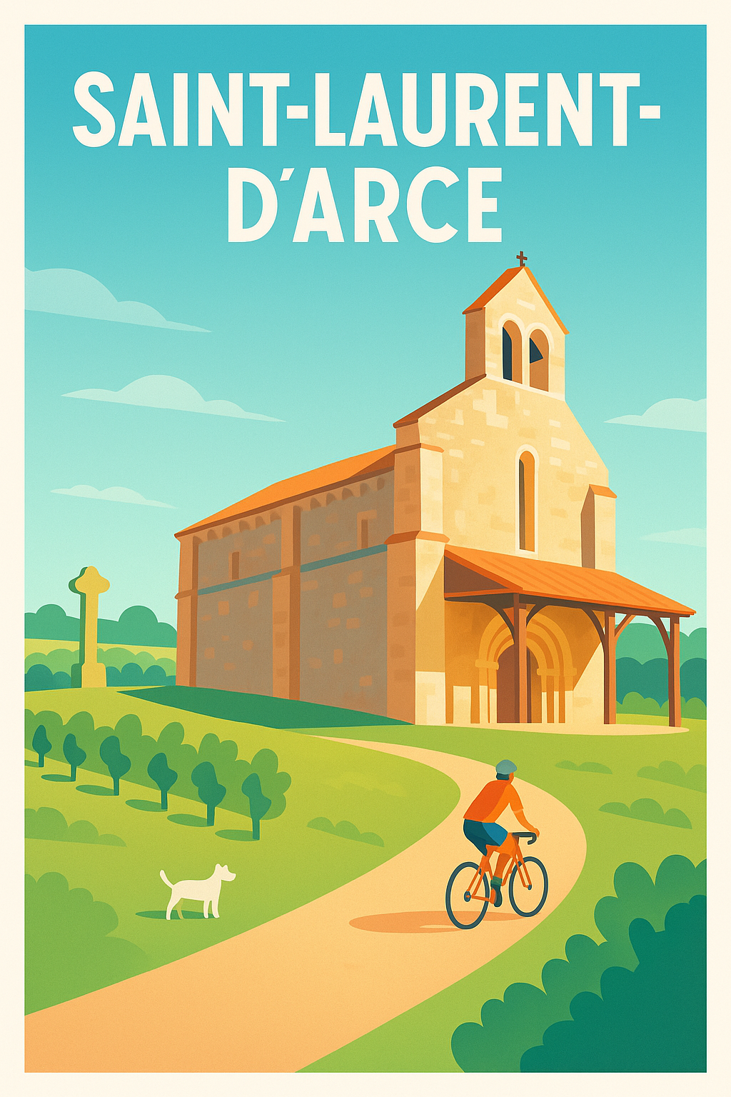 Affiche de Saint-Laurent-d'Arce - Charme et sérénité à vélo
