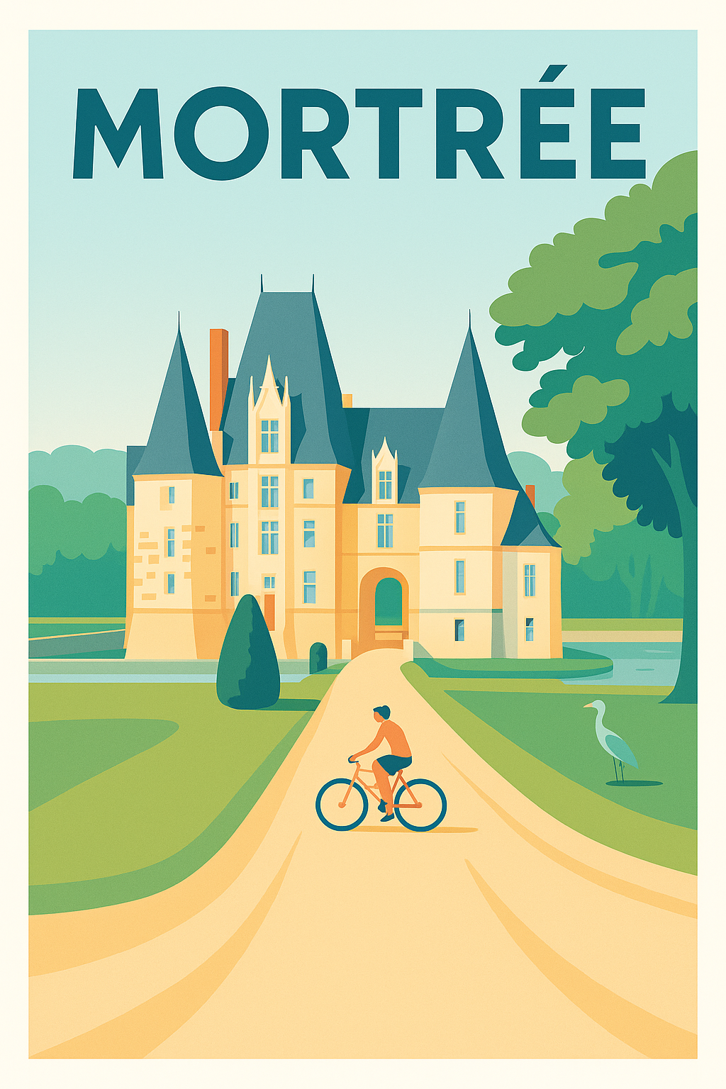 Affiche de Mortrée - Élégance et nature au château