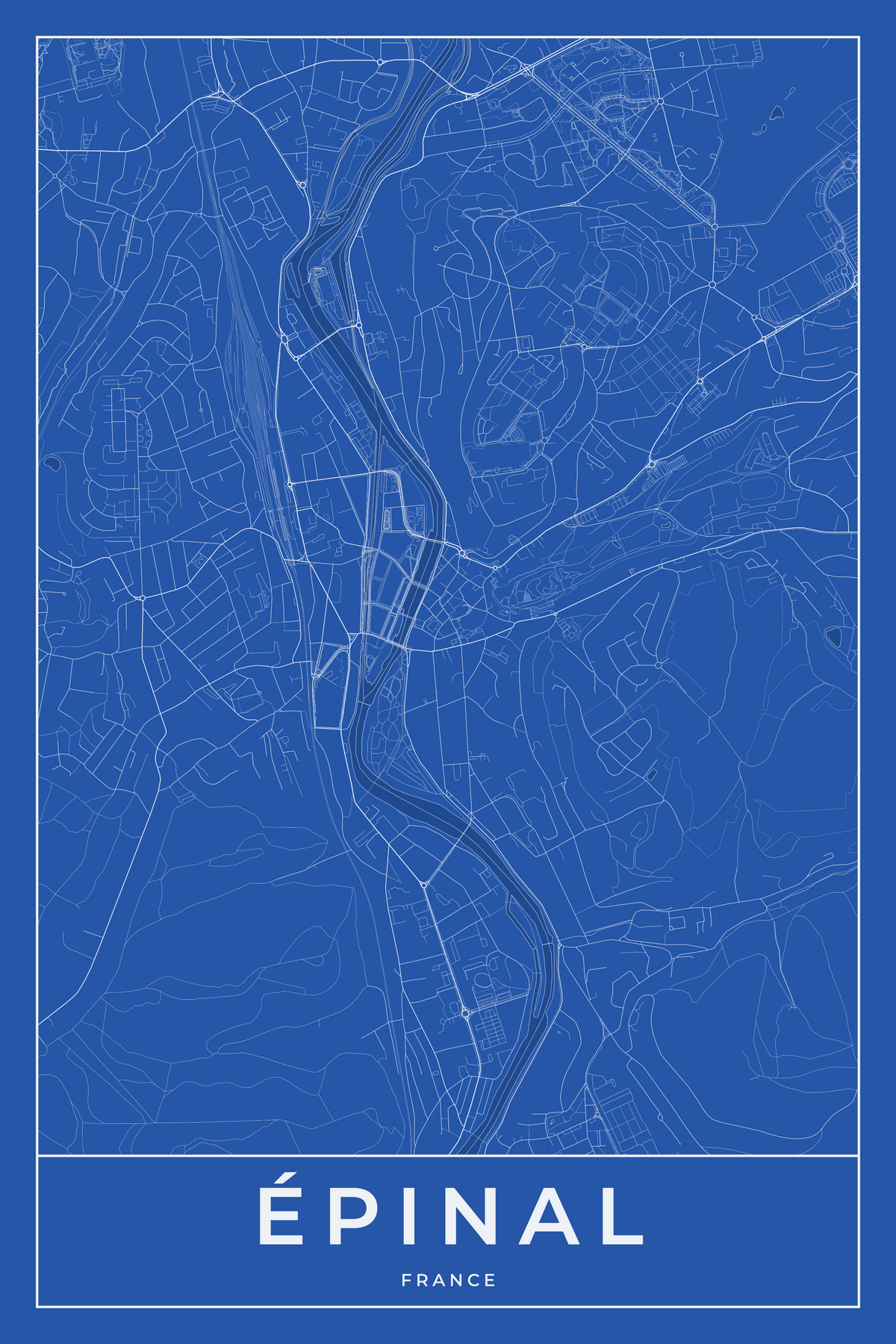 Carte d'Épinal bleue - Affiche personnalisée