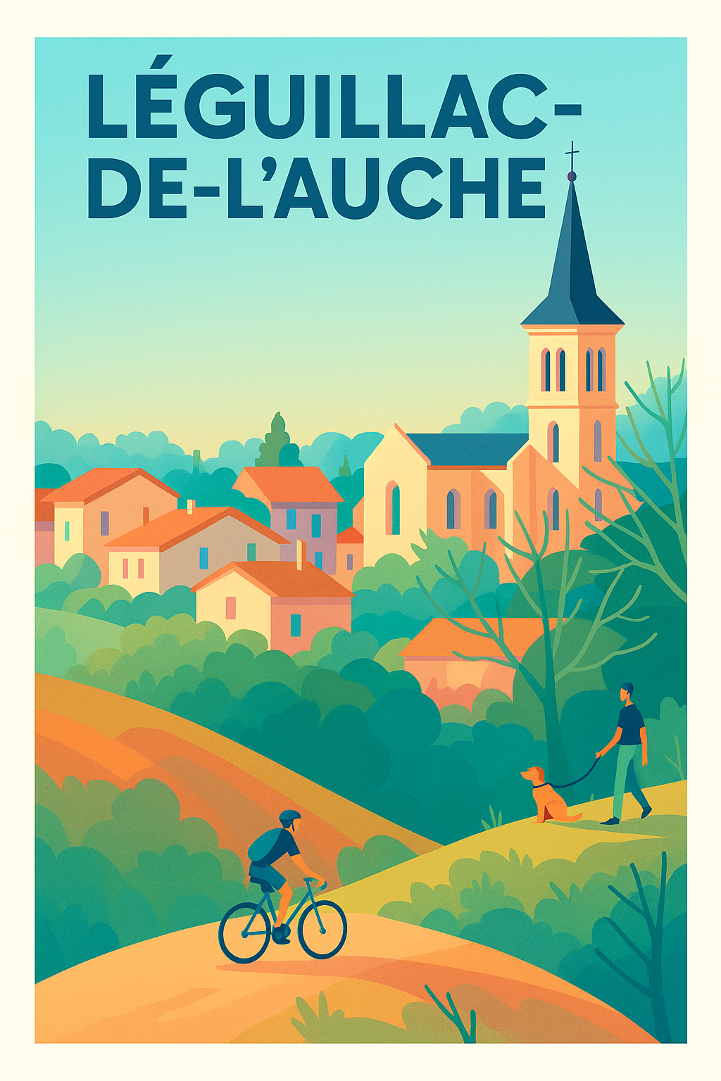 Affiche de Léguillac-de-l'Auche - La douceur de la campagne périgourdine